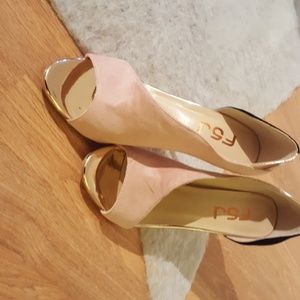 Blush and black heels